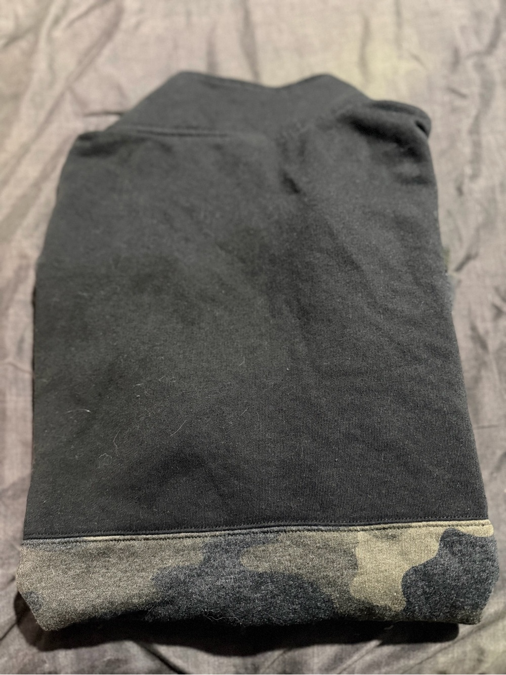 PINK Victoria's Secret Black Half-Zip Sweatshirt with Camo Hem - Picture 2 of 2